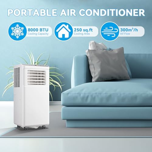 WANAI 8000 BTU Portable AC Cooler for 250 Sq Ft