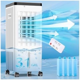 Zaribu Portable Air Conditioner with 4 Ice Pads and 24-Hour Cooling