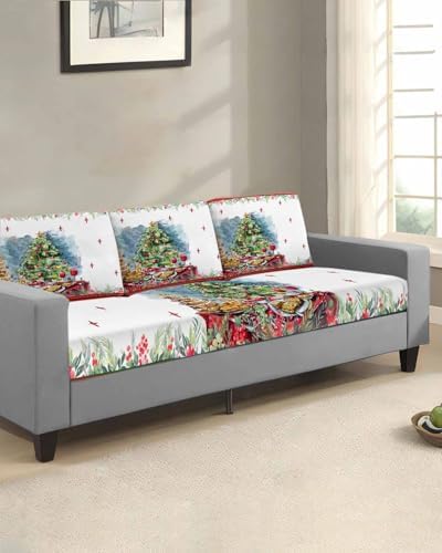 Christmas Sofa Cushion Covers Washable Removable Stretchable