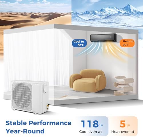 KOTEK 12000 BTU Mini Split AC Heating System with Inverter Compressor