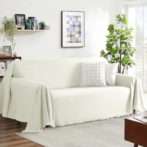 TAOCOCO Sofa Covers with Tassels Heavy Duty