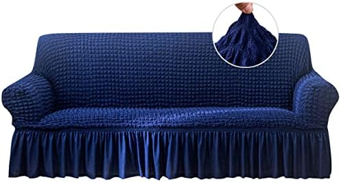 Qubjus Stretch Sofa Slipcover with Elastic Bottom and Skirt