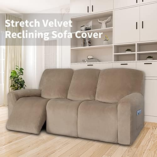Easy-Going 8 Piece Velvet Recliner Sofa Cover