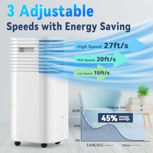 FANCOLE Windowless Portable Air Conditioner 4 Modes 3 Speeds