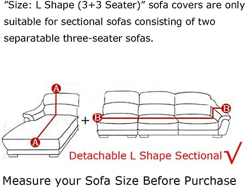 ELEOPTION L-Shape Sectional Sofa Slipcover 2 Piece