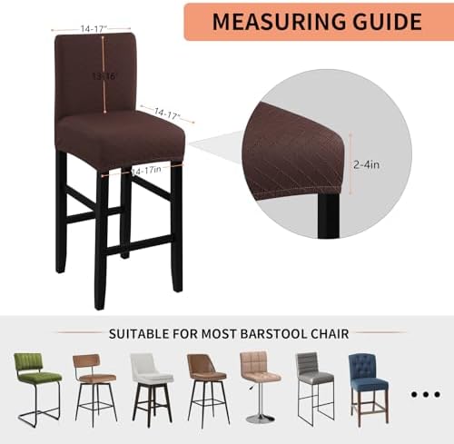 Fuloon Waterproof Bar Stool Covers 4 PCS Chocolate