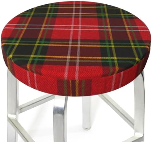 Tartan Plaid Red Green Stool Slipcover Set of 2
