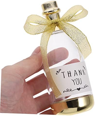 12pcs Bottle-shaped Wedding Treat Boxes with Silver and Gold Stickers 1