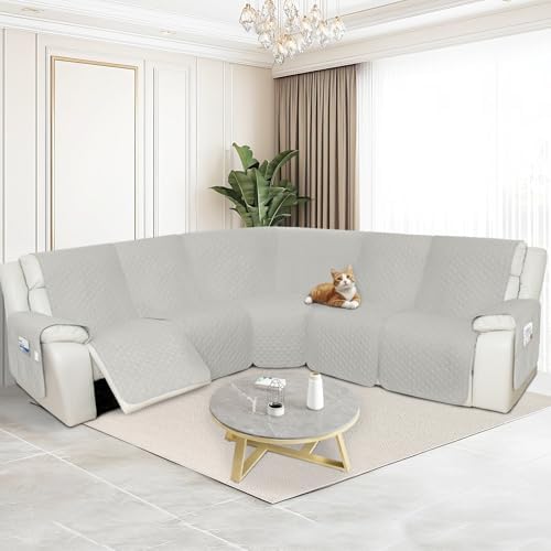 Arfntevss Waterproof L-Shaped Sectional Sofa Cover