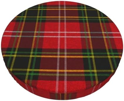 Tartan Plaid Red Green Stool Slipcover Set of 2