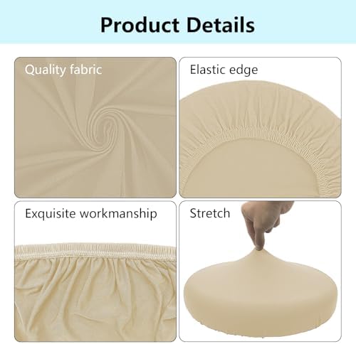 2Pcs Soft Round Stool Seat Covers for 10-14 Inch Chairs