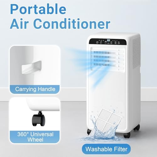 Stopsad 10000BTU Portable Air Conditioner with 3-in-1 Functions