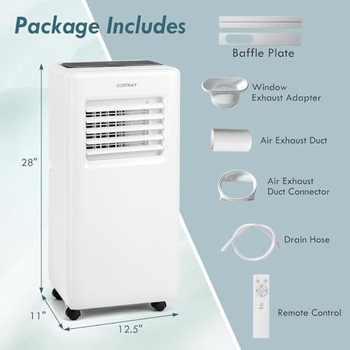 COSTWAY 8000 BTU Portable Air Conditioner with Fan and Dehumidifier