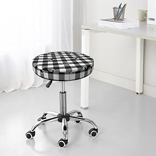 Anchor Black Tartan Plaid Bar Stool Cover 14 Inch
