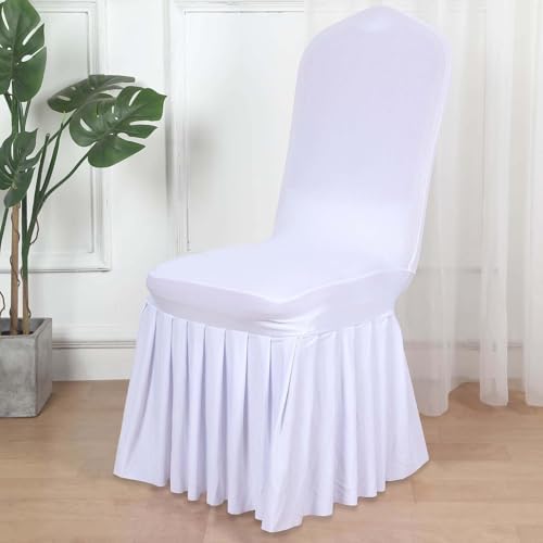 Efavormart Stretch Ruffle Pleated Chair Covers for Parties Weddings