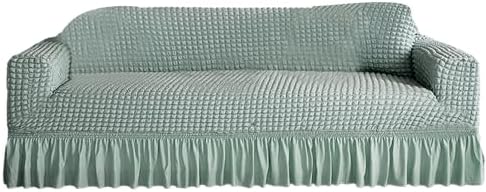 Guaber Plaids Seersuckers Sofa Cover Green