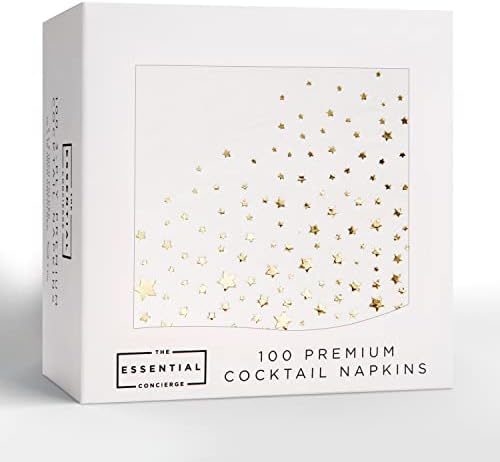 Essential Concierge Stylish Gold 5x5 Inch Napkins 100 Count