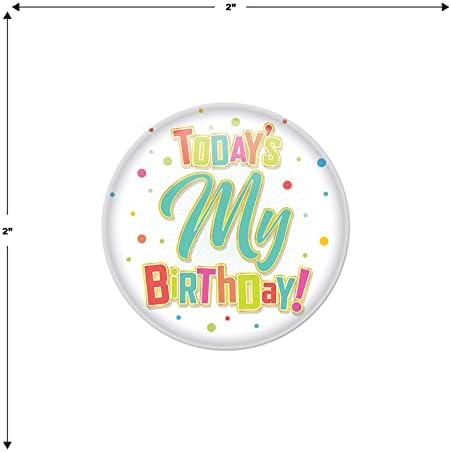 Beistle 6 Piece Birthday Button Badges with Pin Backs
