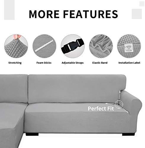 Easy Going Stretch Sofa Slipcover 2 Piece L Shaped Cover