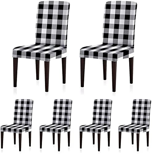 SoulFeel Set of 6 Buffalo Check Chair Covers