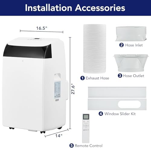 GarveeLife 12000 BTU Portable Air Conditioner with Remote Control and Fan Modes