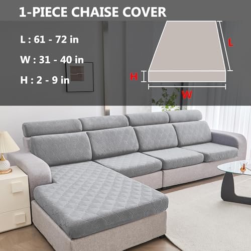 Genina Waterproof Couch Cushion Cover - L Shape Chaise Lounge Fit