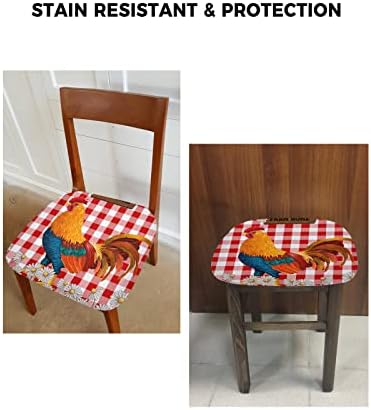 TweetyBed Chair Covers Daisy Red Check Plaid Set of 2