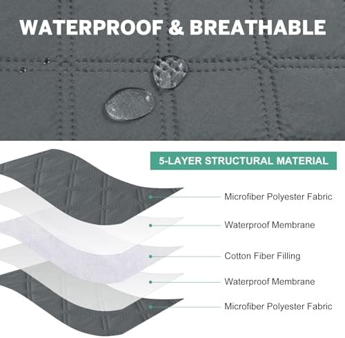 Taque L Shaped Sectional Couch Cover Waterproof Reversible