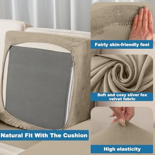 Taque 3-Piece Velvet Couch Cushion Covers