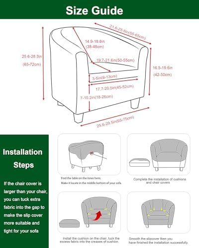 CRFATOP 2 Piece Club Chair Slipcover 14