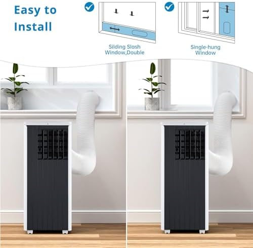GarveeTech 8000 BTU Portable AC with Dehumidifier and Fan Black