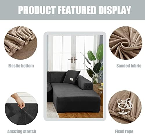 L U Shape Sofa Cover with Elastic Bottom and Stretch Design