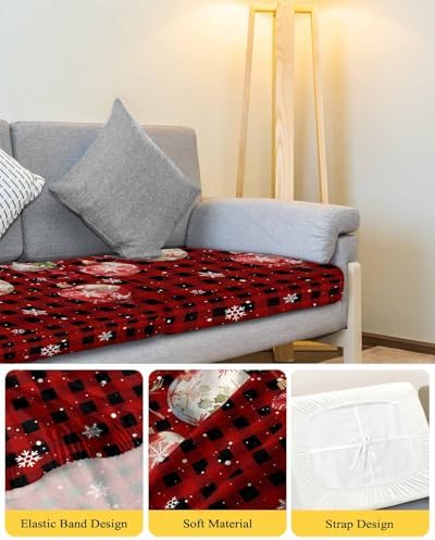 Red Christmas Balls Sofa Cushion Covers Washable and Stretchable