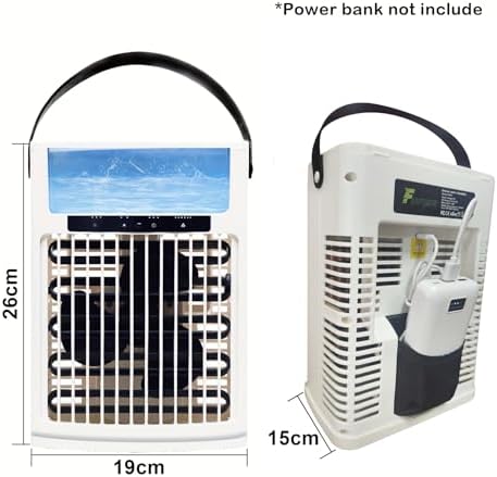 USB Portable Air Cooler with 5 Speeds and 7 LED Lights
