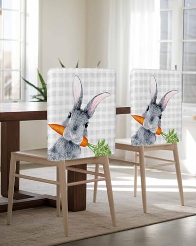 Easter Chair Covers Set of 4 Bunny Carrot Chair Slipcovers