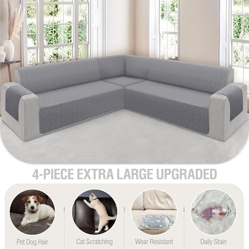 ALIECOM Reversible L Shape Sofa Cover for Sectional Couch