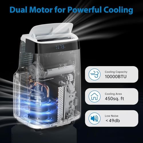 GarveeLife 10000 BTU Portable Air Conditioner for 450 SqFt Room