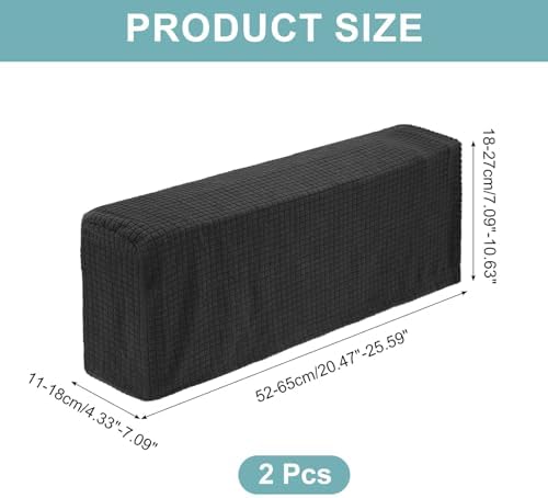 Uxcell Stretch Armrest Covers 2 Pcs Black