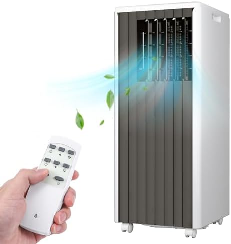 GarveeTech 8000 BTU Portable AC with Dehumidifier and Fan Black