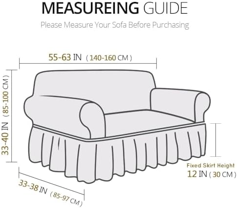NICEEC Red Loveseat Cover with Skirt and Elastic