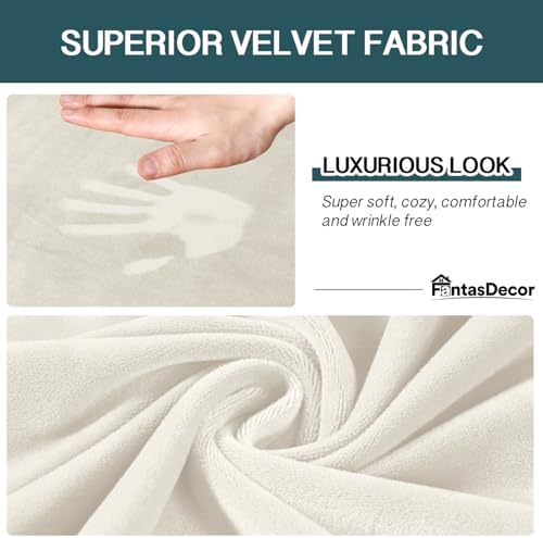 FantasDecor 4 Piece Velvet Sofa Slipcover