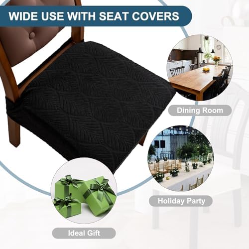 Removable Washable Dining Chair Seat Covers Set of 4