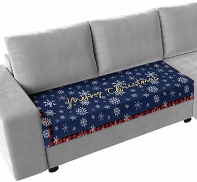 Navy Blue Snowflake Christmas Sofa Cushion Covers