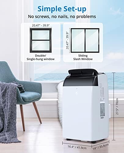 12000 BTU Portable Air Conditioner with Dehumidifier and Fan Modes