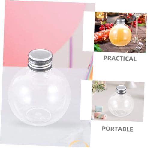 LIFKOME 10pcs Clear Light Bulb Style Candy Bottles with Lids