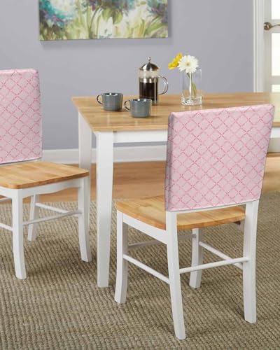 DecorLovee Pink Rhombus Chair Back Covers 4 Pack
