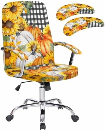Kewadony Office Chair Cover with Armrest Covers Stretchable