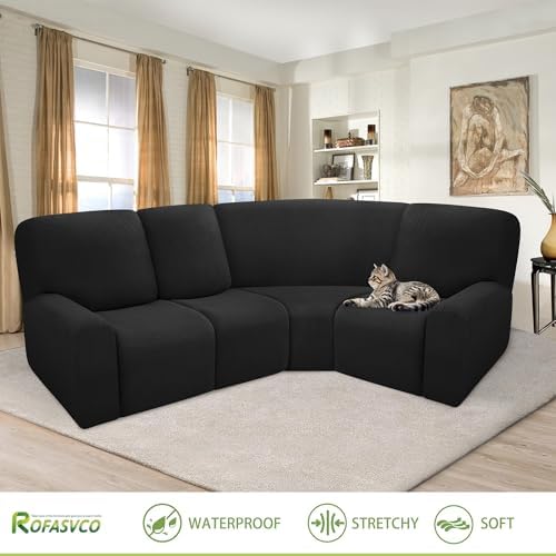 100 Waterproof Recliner Sectional Couch Covers 4-Piece L Shape Set
