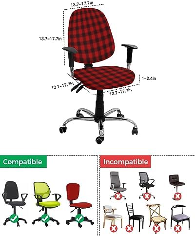Double Love Red Black Plaid 2 Piece Chair Cover Set