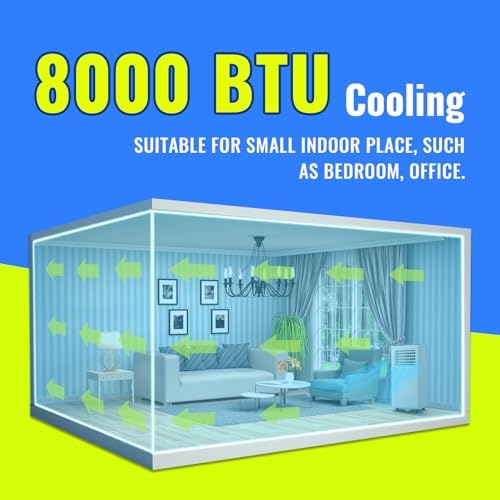 TACOOL 8000 BTU Portable Air Conditioner with Dehumidifier and Fan White